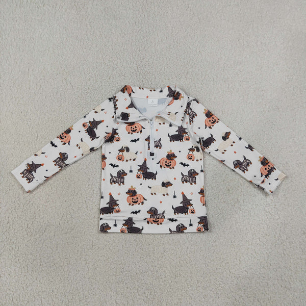 RTS BT1896 baby boy clothes halloween farm animal mixed print long sleeve top