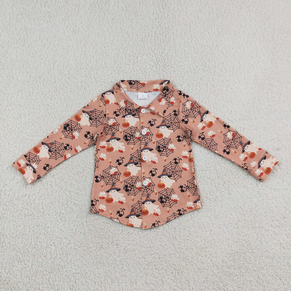 RTS Matching clothing family halloween ghost spider pumpkin print kid long sleeve shirt romper fall clothing-2026.9.19