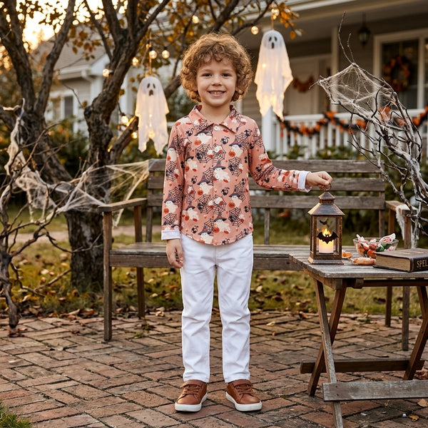 RTS BT1902 baby boy clothes halloween print long sleeve top
