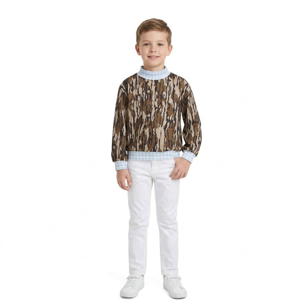 RTS BT1910 toddler boy clothes camo print long sleeve sweatshirt
