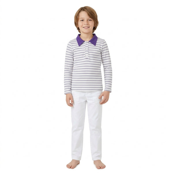 RTS BT1911 toddler boy clothes stripe print long sleeve polo shirt winter shirt