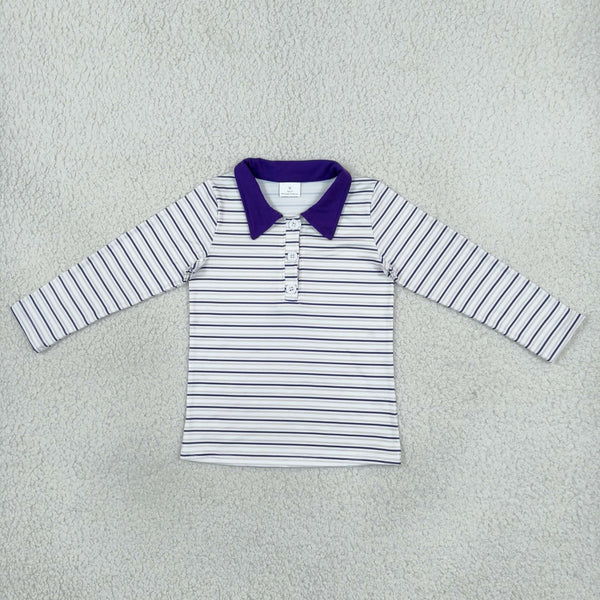 RTS BT1911 toddler boy clothes stripe print long sleeve polo shirt winter shirt
