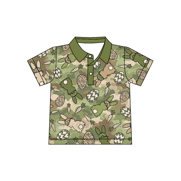 Preorder MOQ 5 pcs Each Style Easter Bunny Camo Polo Kids Matching Clothes-2026.8.19