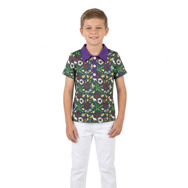 RTS BT1961 toddler boy clothes camo short sleeve polo tshirt Mardi Gras Clothes