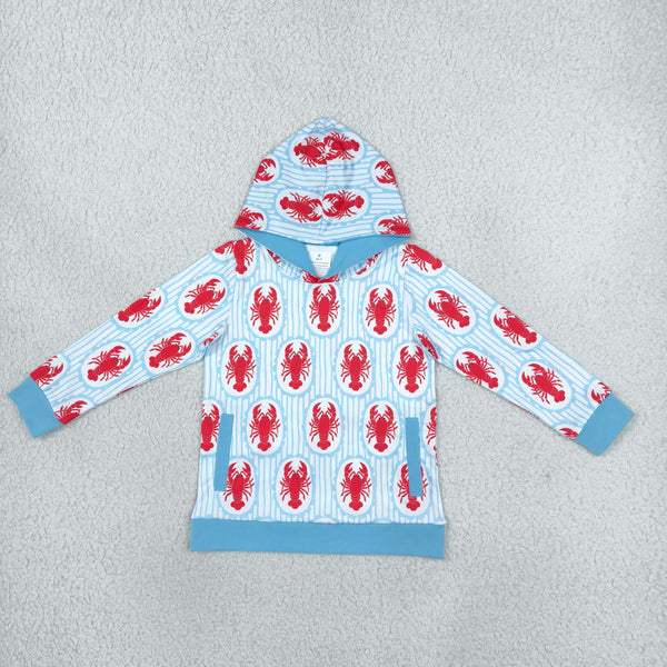 RTS BT1974 toddler boy clothes long sleeve hoodies top crawfish Shirt Mardi Gras Clothes
