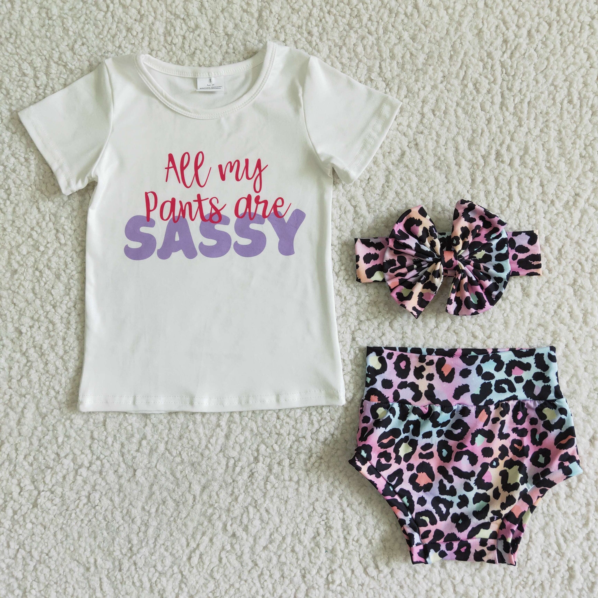 girl clothes sassy leopard summer short sleeve set-promotion 2025.2.8 $5.5