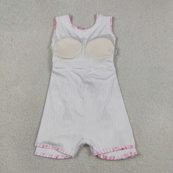 GSD3815 RTS toddler clothes castle princess girl yoga summer dress sports dress