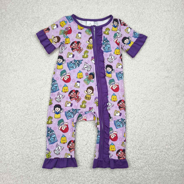 SR2870 RTS girl clothes princess toddler girl summer romper zip romper