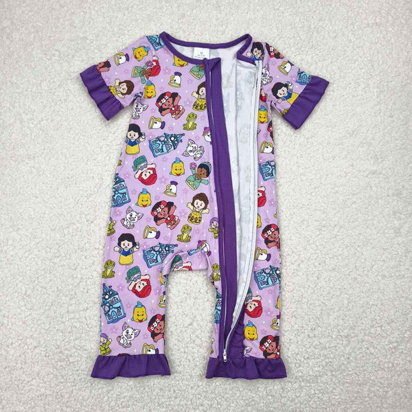 SR2870 RTS girl clothes princess toddler girl summer romper zip romper