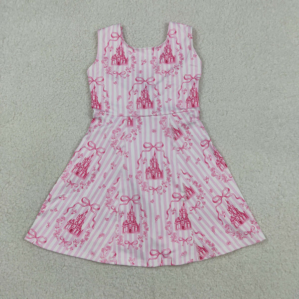 GSD3815 RTS toddler clothes castle princess girl yoga summer dress sports dress