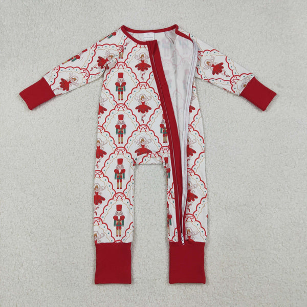 LR2633 RTS baby girl clothes ballet girl christmas winter romper zip romper