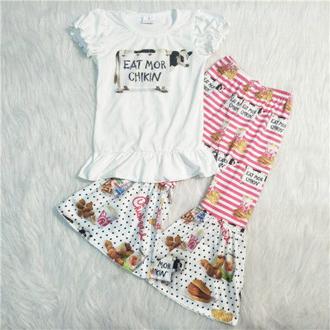 A12-4 girl cow farm short sleeve fall spring set-promotion 2024.5.18 $2.99