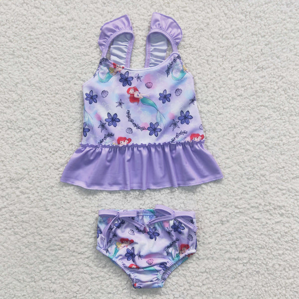 S0037 toddler girl clothes mermaid cartoon summer swimsuit