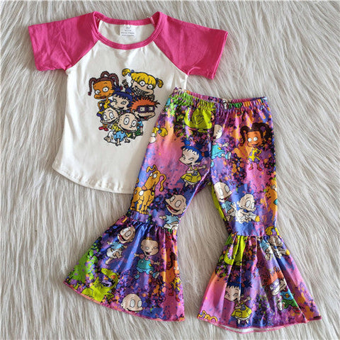 C1-4 kids clothes girls cartoon pink fall spring outfits-promotion 2024.6.15 $2.99