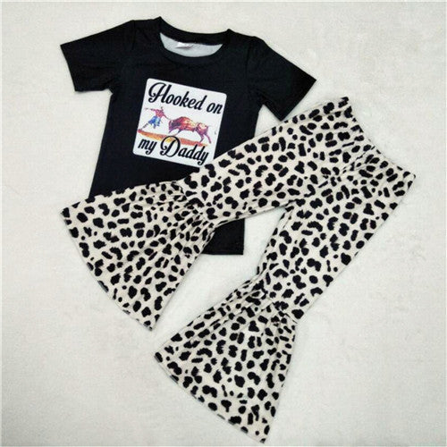 A11-22 girl daddy leopard spring fall  short sleeve set-promotion 2024.4.22 $2.99