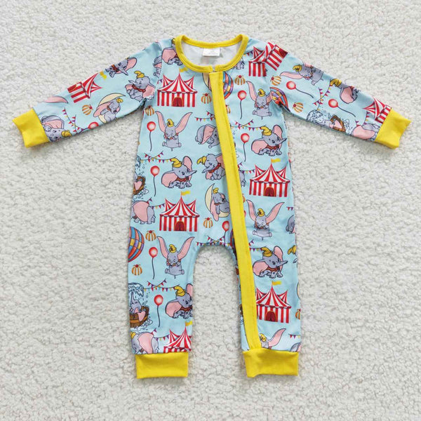 LR0346 baby girl clothes elephant zipper winter romper