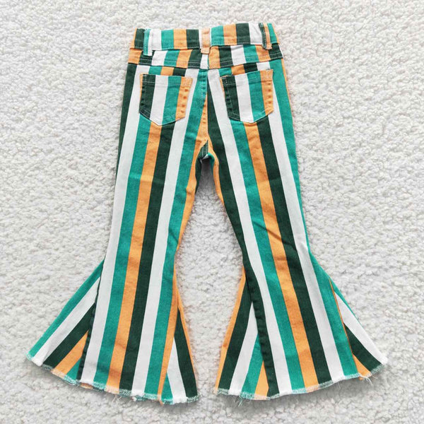 P0131 toddler girl clothes stripe denim pant Mardi Gras Pant