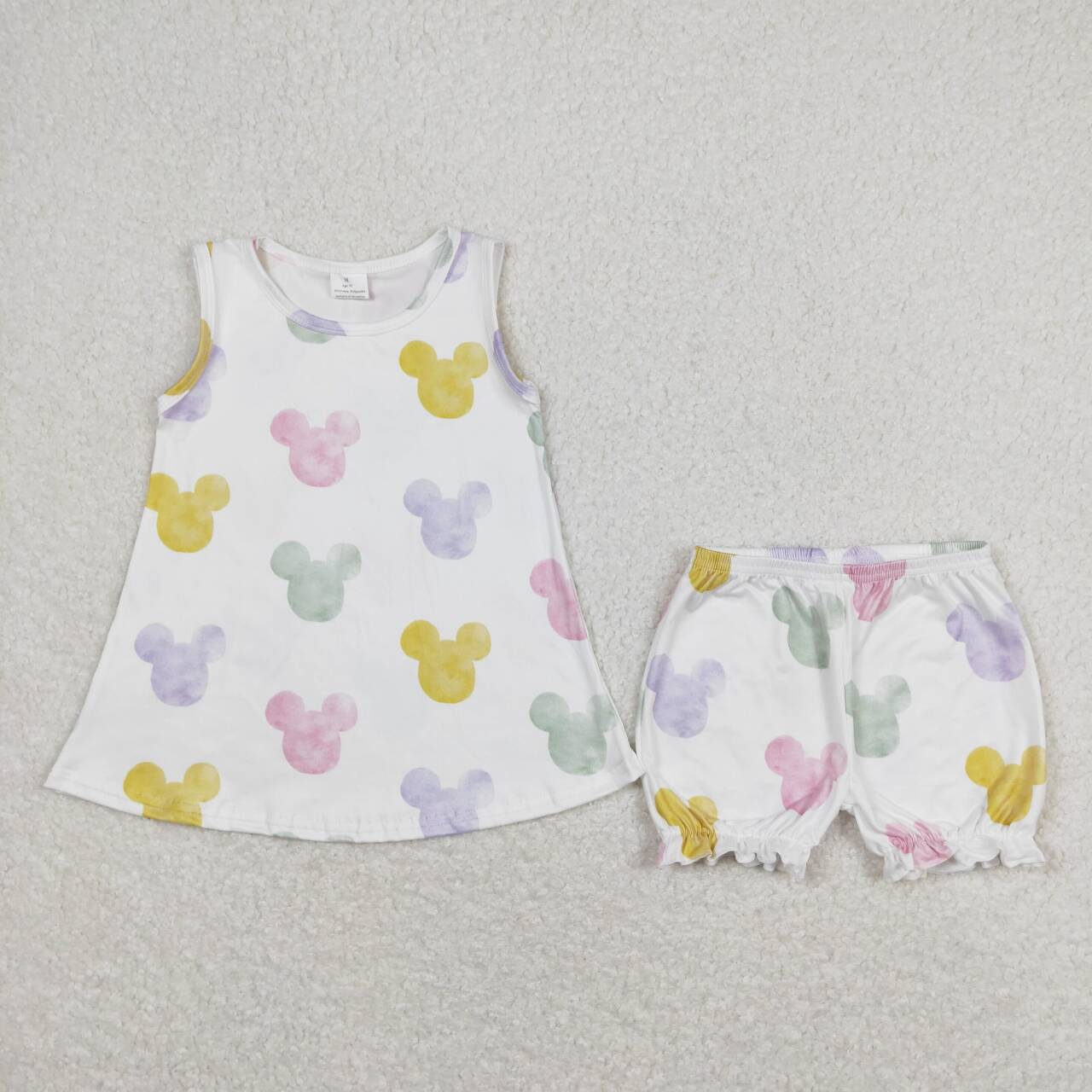 GSSO0774 baby girl clothes cartoon mouse toddler girl summer outfits baby shorts set 3-6M to 6-7T