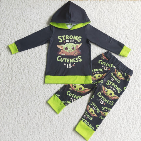 6 C9-37 boy strong black hoodies winter long sleeve set-promotion 2024.9.7 $2.99