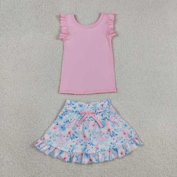 RTS GSD3773 toddler clothes floral girl yoga summer dress sports clothing