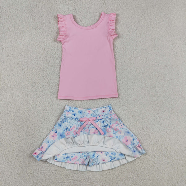 RTS GSD3773 toddler clothes floral girl yoga summer dress sports clothing