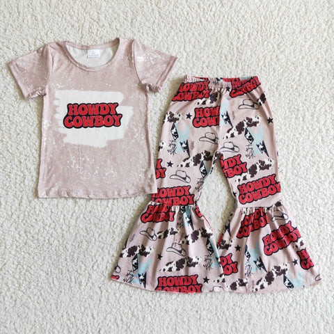 C3-30 girl clothes howdy cowboy pink fall spring set-promotion 2024.5.13 $2.99