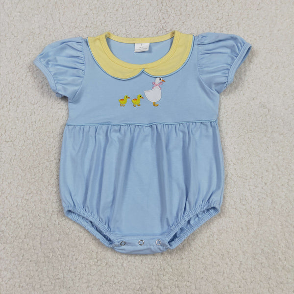 SR3298 RTS baby girl clothes mallard girl summer goose embroidery bubble summer onesie