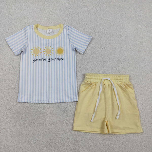 RTS BSSO1734 kids boy clothes you are my sunshine toddler boy summer outfit