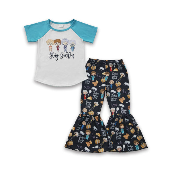 C6-23 baby girl clothes blue cartoon short sleeve fall spring set-promotion 2024.6.29 $2.99