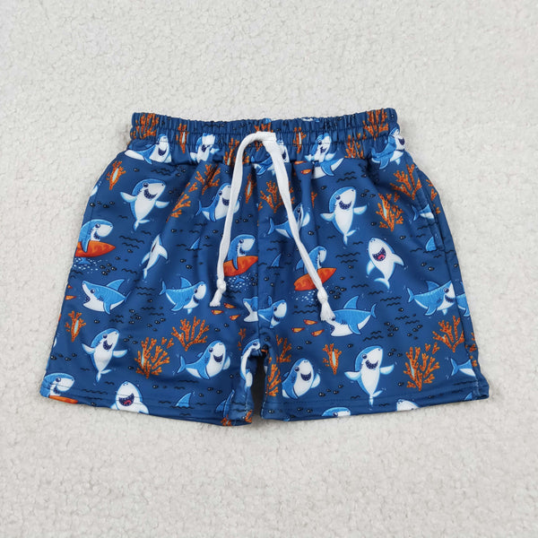 S0585 RTS toddler boy cloths shark boy summer swim shorts summer bottom