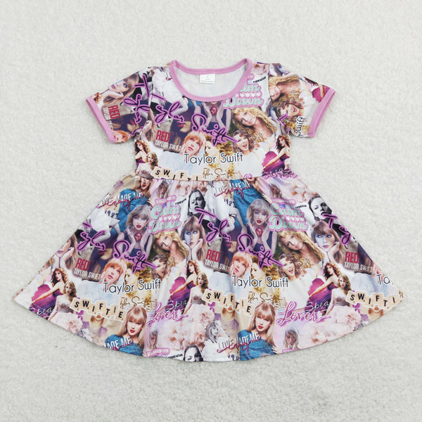 GSD0707 RTS baby girl clothes girl female star summer dress