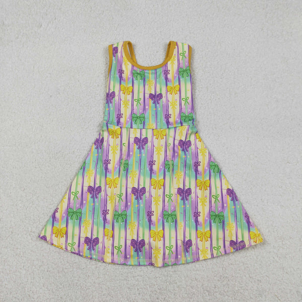 GSD2948 RTS toddler clothes mardi gras  girl yoga summer dress sports dresses