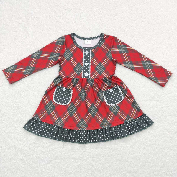 GLD0424 baby girl clothes pocket girl christmas dress