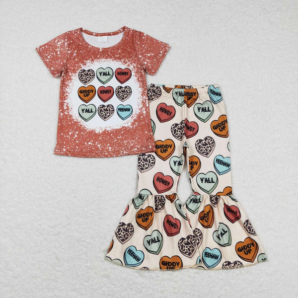 GSPO0900 baby girl clothes heart  girl valentines day outfit