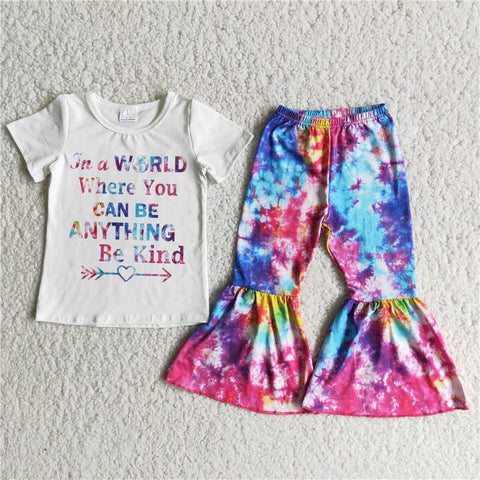 C9-16 baby girl clothes tie dye fall spring bell bottom set-promotion 2024.7.20 $2.99