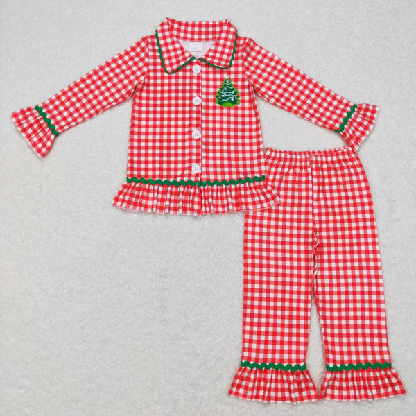 toddler clothes sister brother embroidery christmas tree family matching pajamas set 11