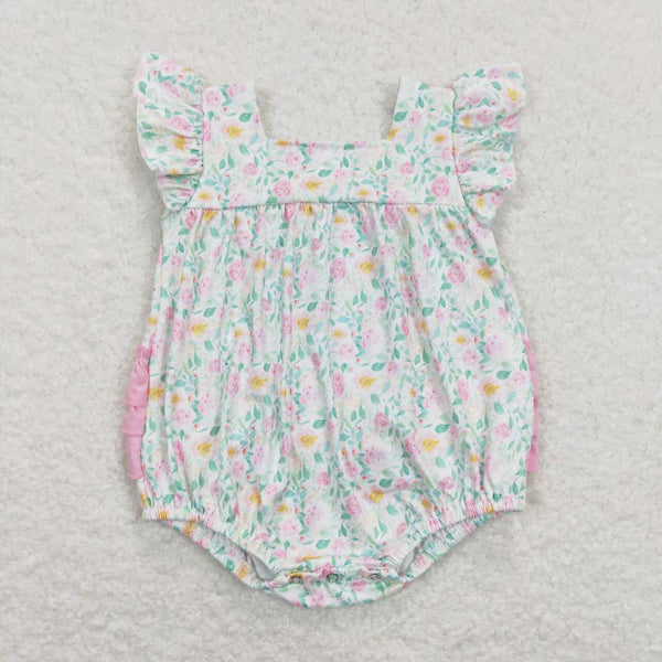 SR0805 baby girl clothes girl summer bubble baby summer clothes floral  flower romper