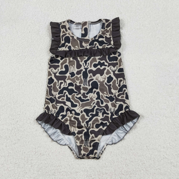 S0597 RTS girl clothing camo girl swim suit summer swim clothing hunting clothes