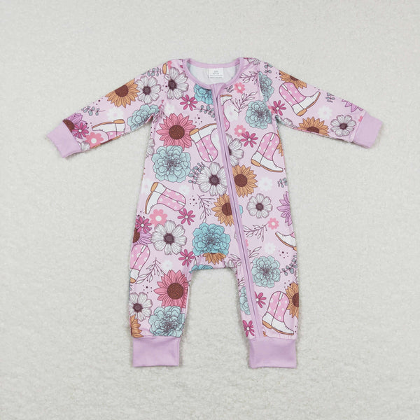 LR0801 baby clothes floral shoes western baby winter romper