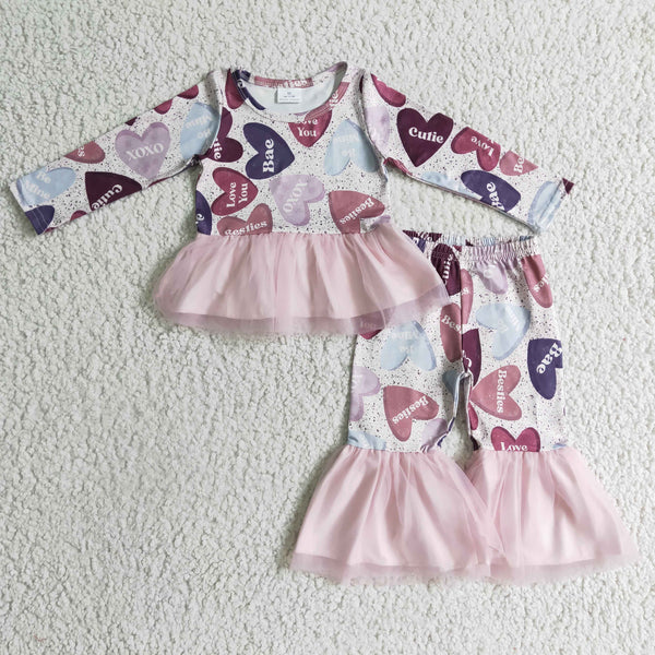 GLP0340 baby girl clothes heart valentiens day set-promotion 2025.1.4 $5.5