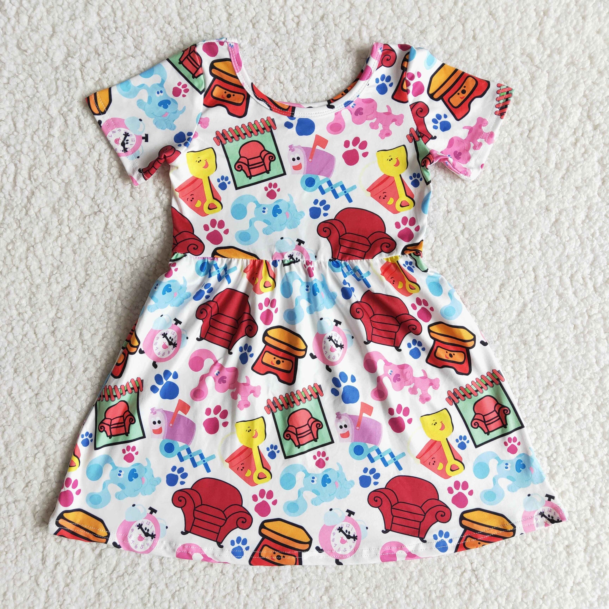 E7-5 girl cartoon summer short sleeve dress--promotion 2025.2.15 $2.99