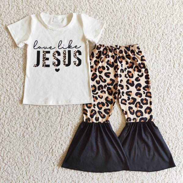 GSPO0243 baby girl clothes juses leopard outfits