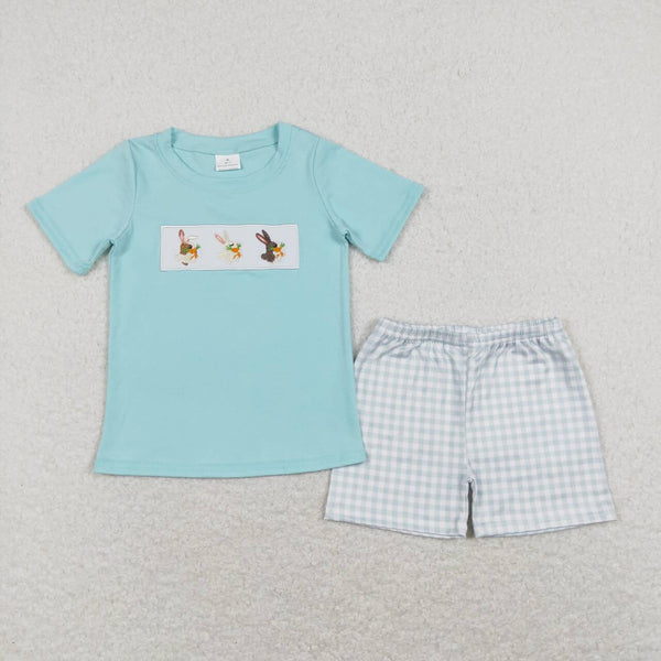 BSSO0414 baby boy clothes bunny carrot embroidery toddler easter outfit