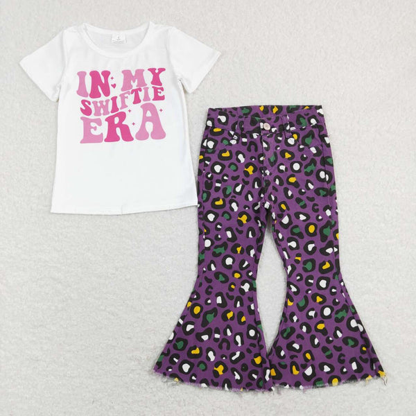 GSPO1398 baby girl clothes girls letter pink bell bottoms outfit toddler valentines day outfit