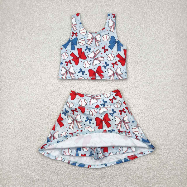 GSD2151 RTS girl clothes baseball girl summer set yoga clothes
