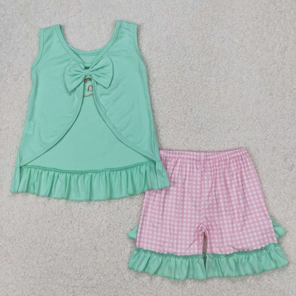 GSSO1983 RTS girl clothes shell embroidery toddler girl summer outfit