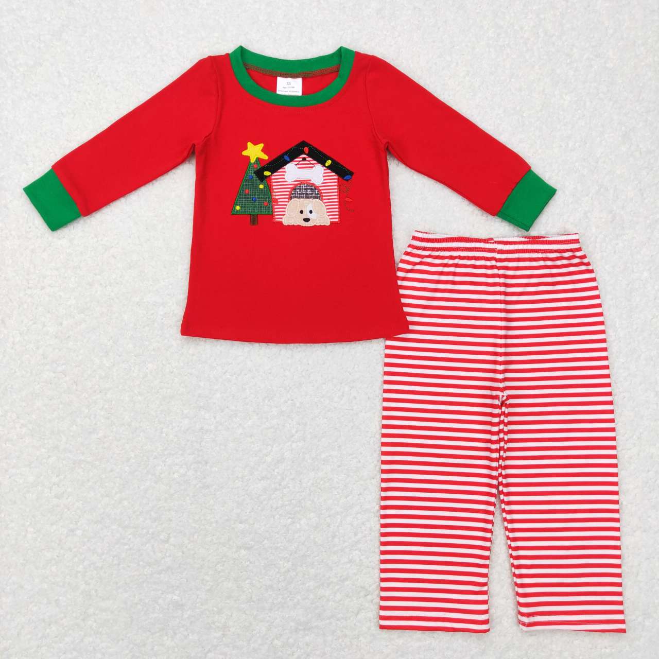 BLP0331 toddler boy clothes farm christmas tree embroidery boy christmas  outfit