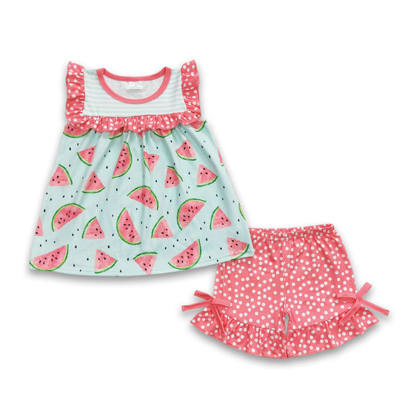 D10-29 girl clothes toddler girl watermelon outfit summer shorts set-promotion 2024.4.22 $5.5