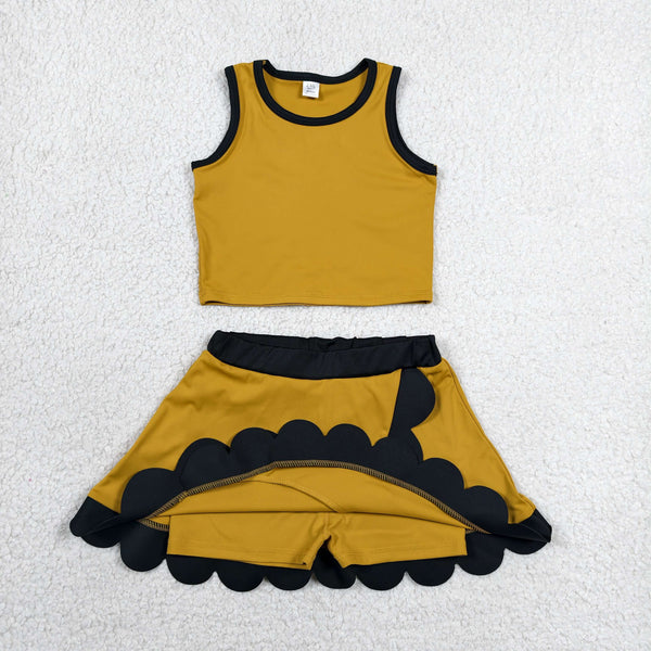 RTS GSD4099 toddler clothes yellow  girl summer yoga set sports clothing set