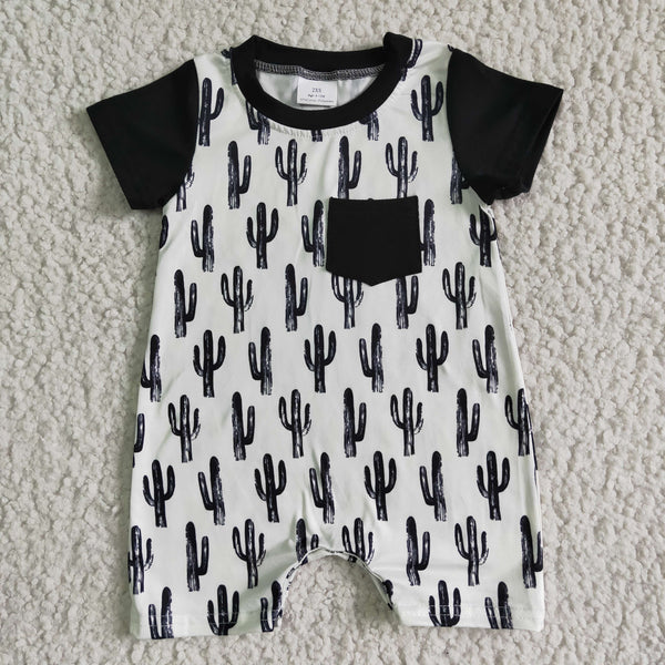 kids clothes  black cactus romper